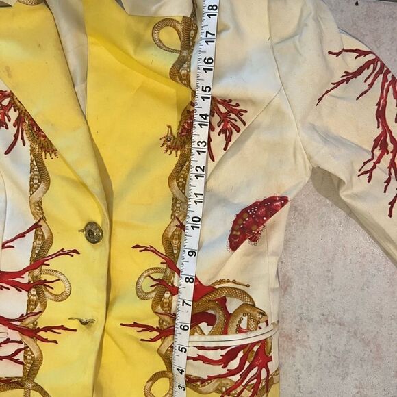 SFARZO ITALIAN LUXURY chains leaf’s elegant dress suit coat FLORAL BLAZER JACKET - Picture 8 of 13